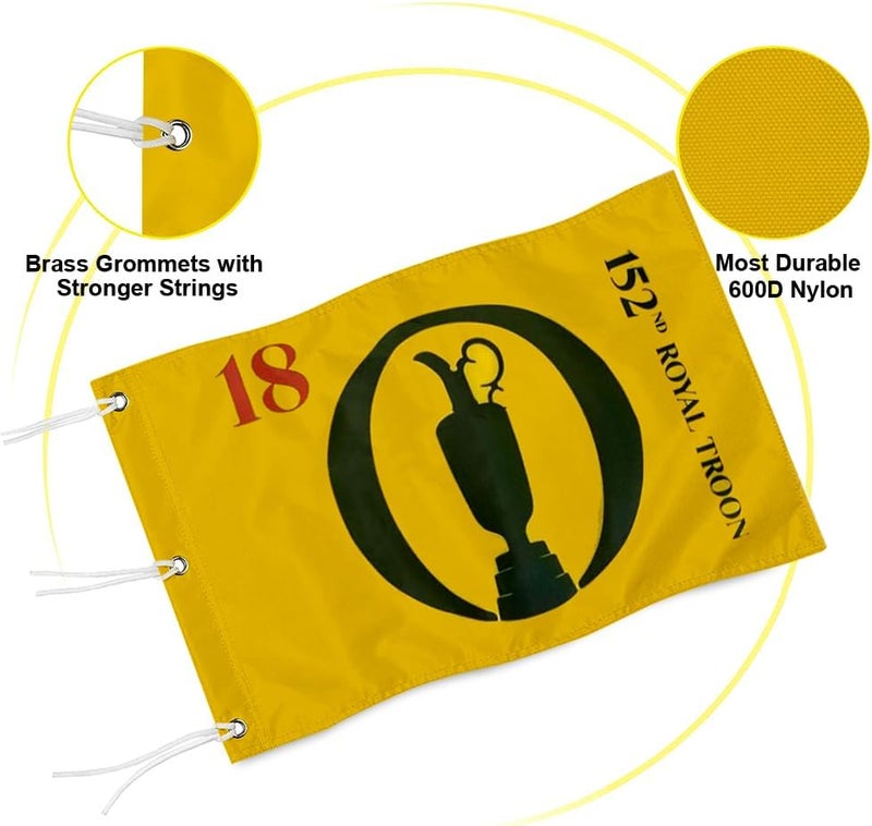 2BUT British Open 2024 Golf Pin Flag Practic Putting Green Golf Flag For Backyard Garden Double-Sewn 600D Nylon Miniature Pin Flag (20"X13" Grommet) - Image 3